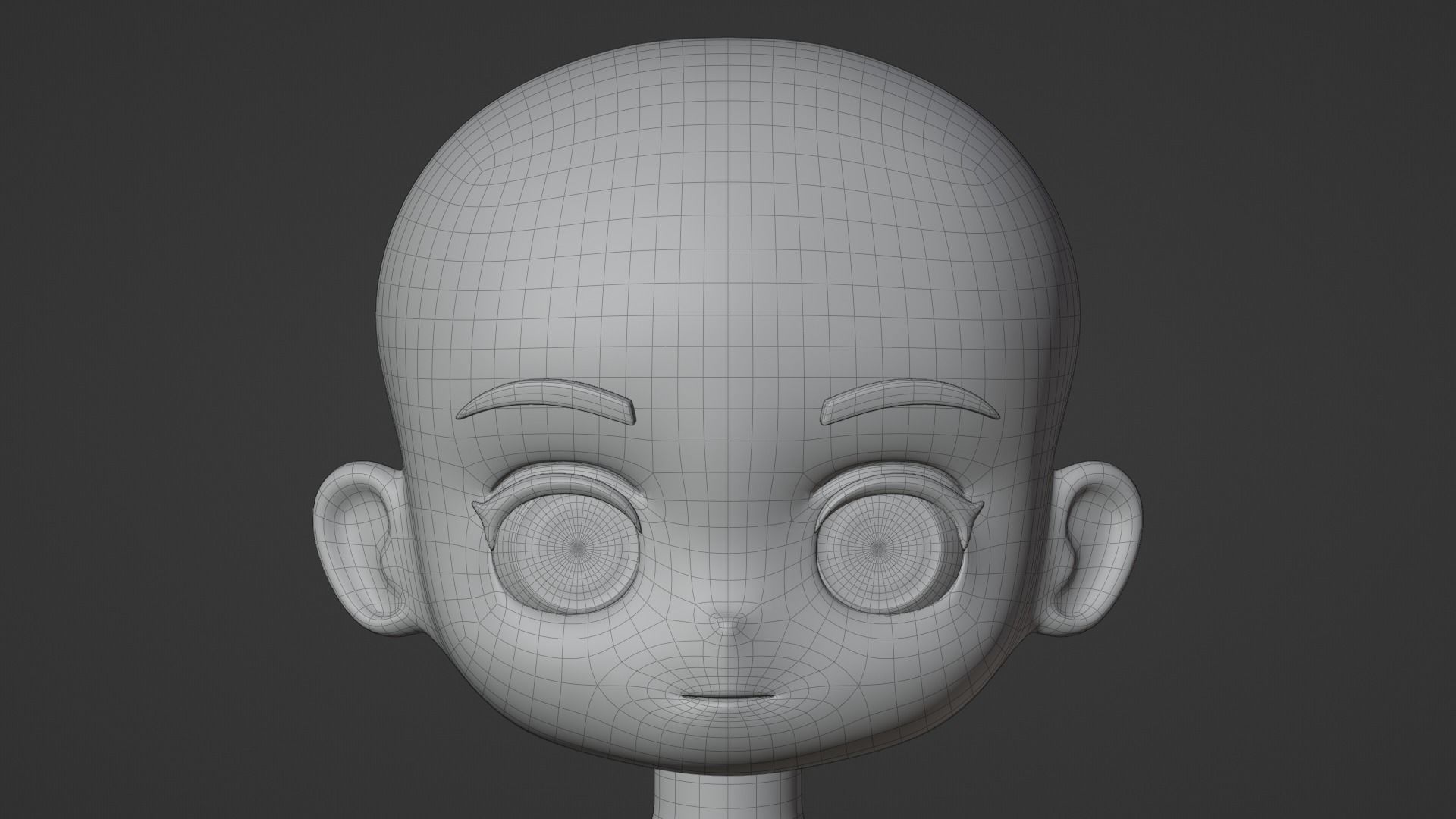 Chibi Character Base Mesh 3D model_19