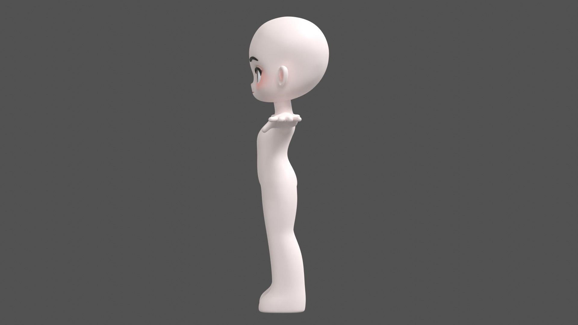 Chibi Character Base Mesh 3D model_13
