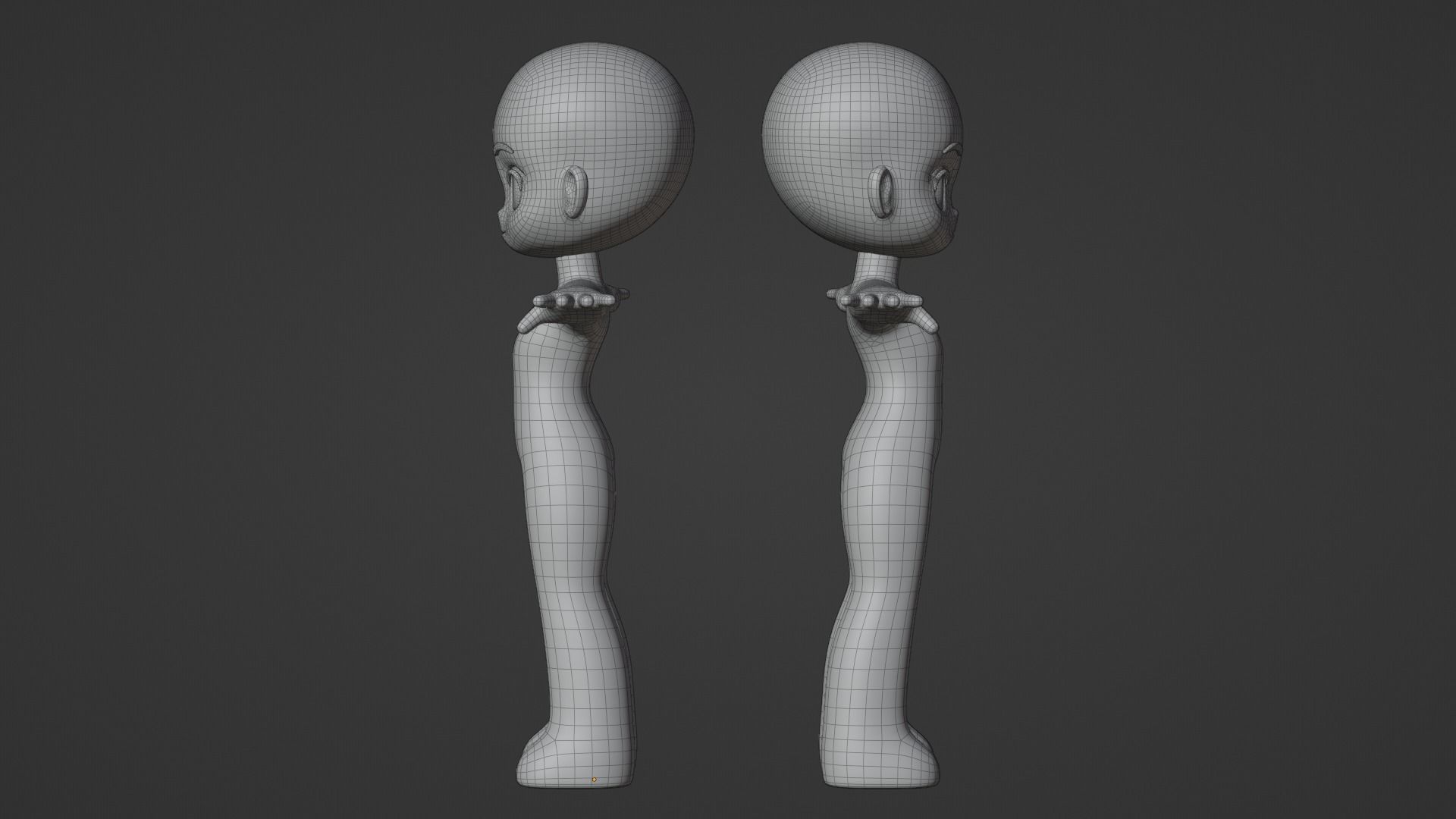 Chibi Character Base Mesh 3D model_17
