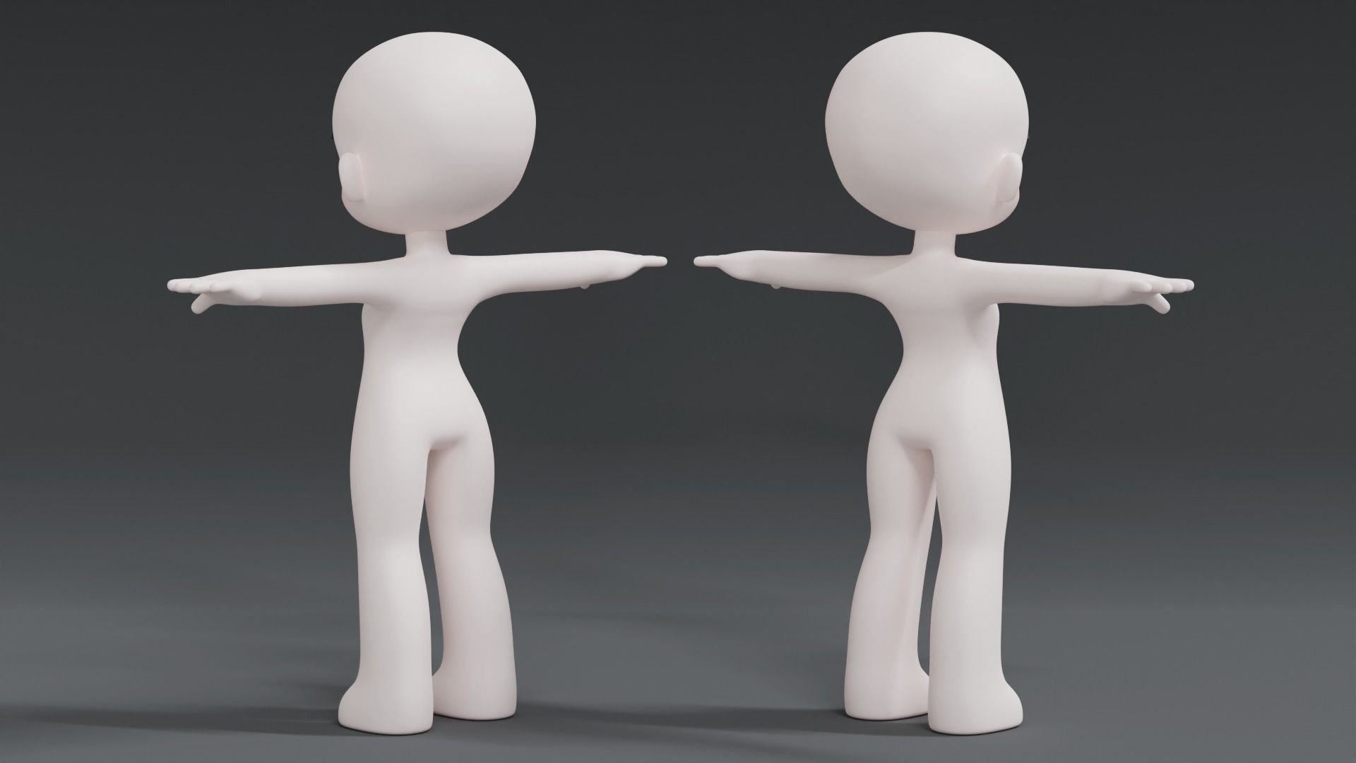 Chibi Character Base Mesh 3D model_5