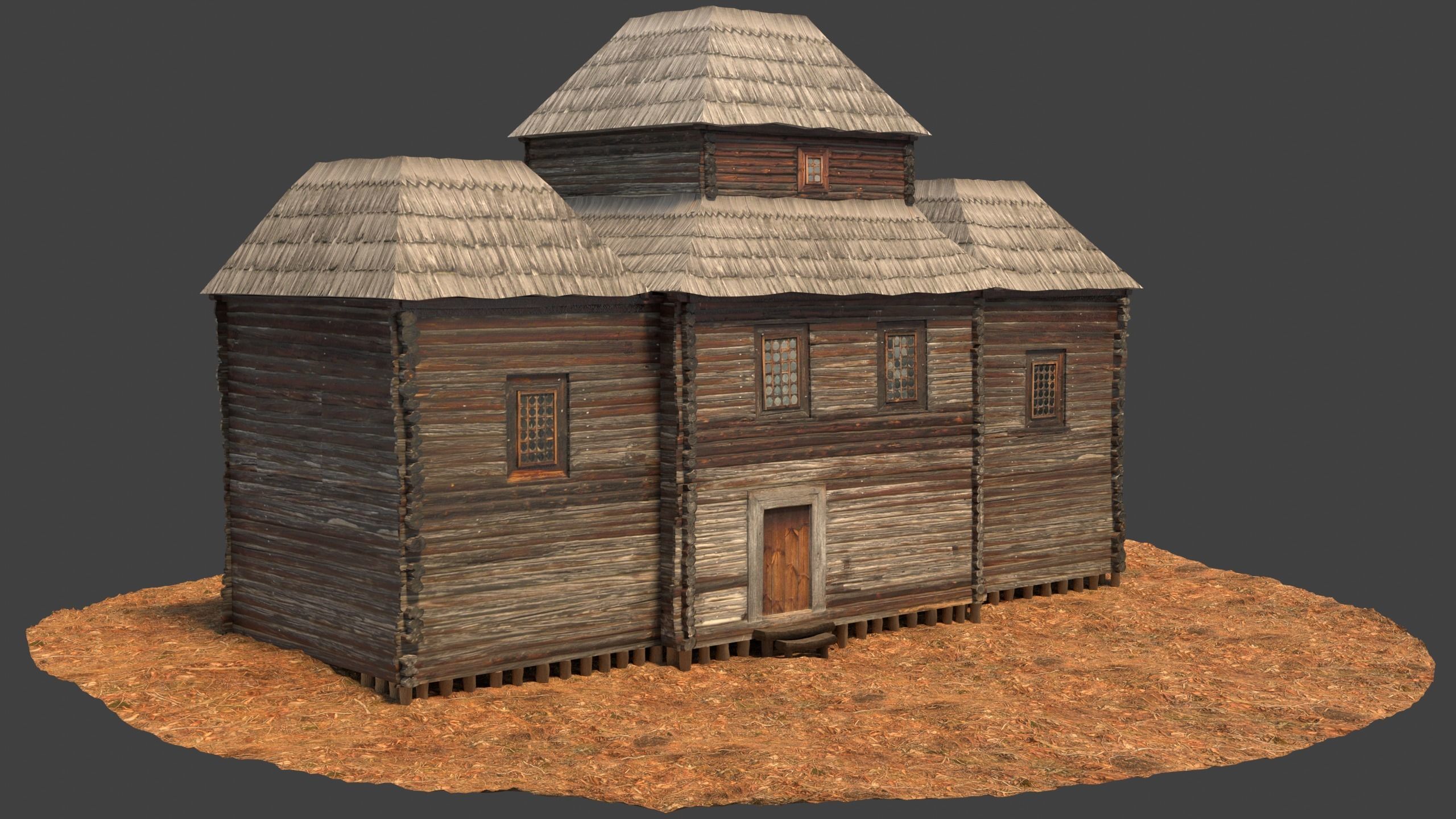 Medieval House Low-poly 3D model_1
