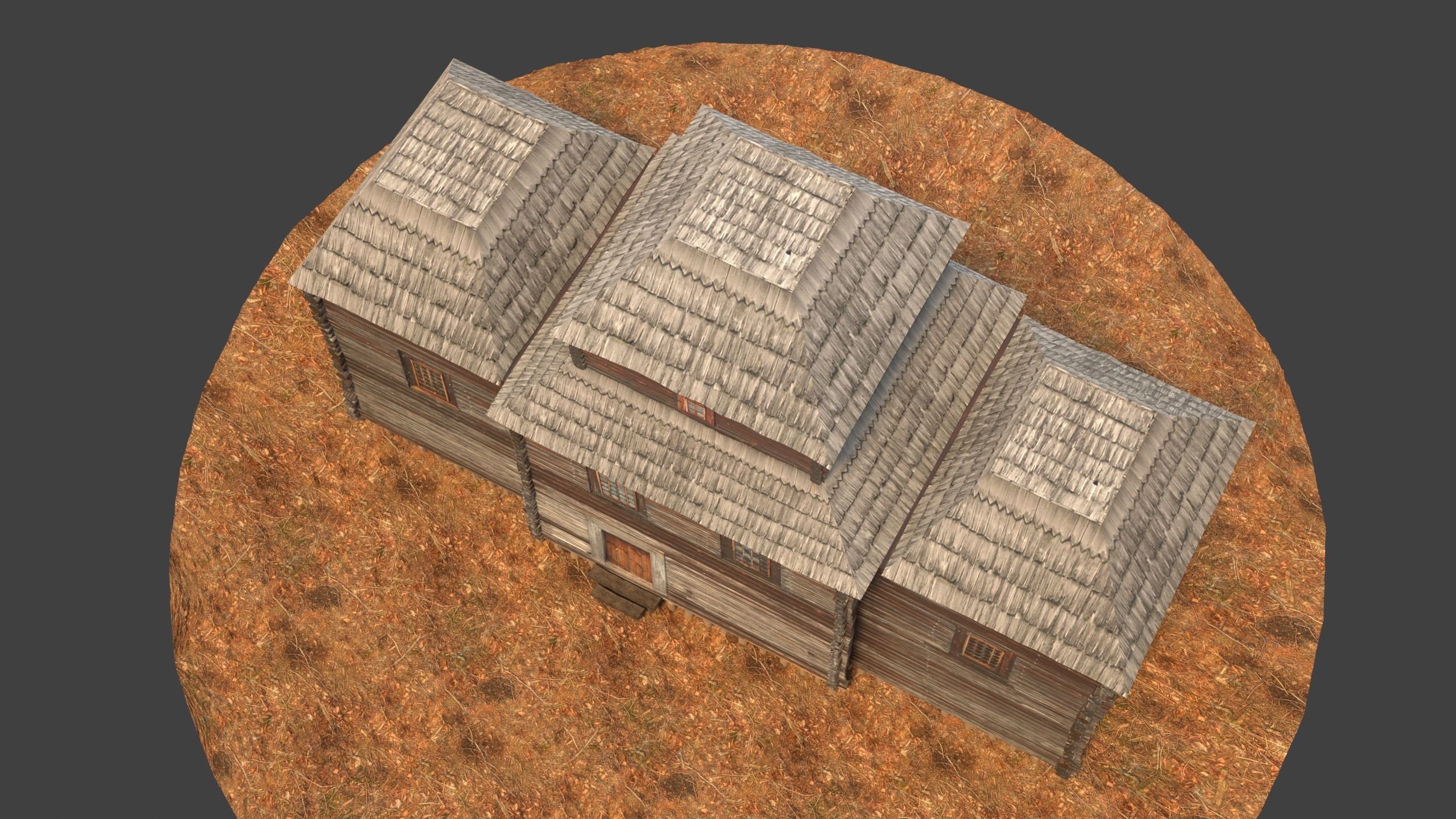 Medieval House Low-poly 3D model_8