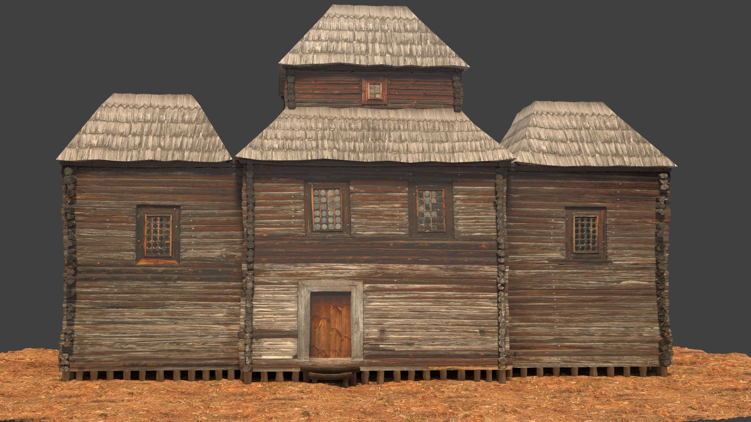Medieval House Low-poly 3D model_3