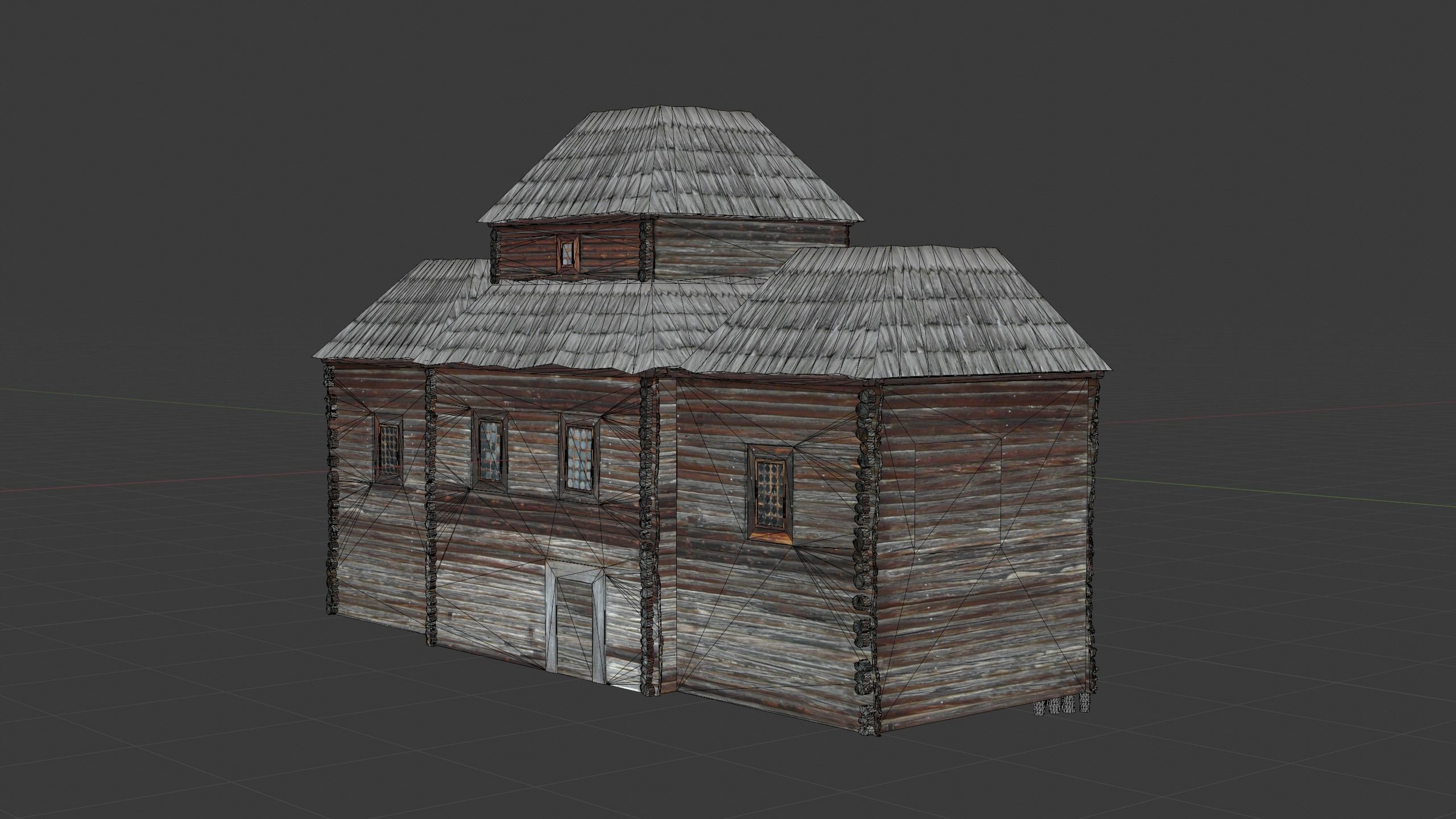 Medieval House Low-poly 3D model_13
