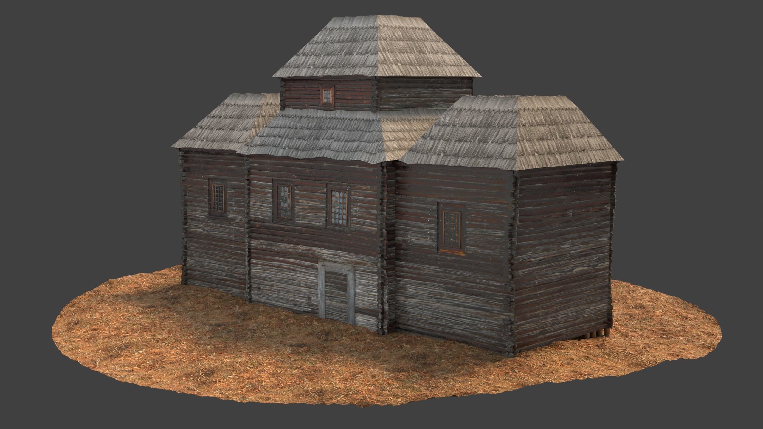 Medieval House Low-poly 3D model_4