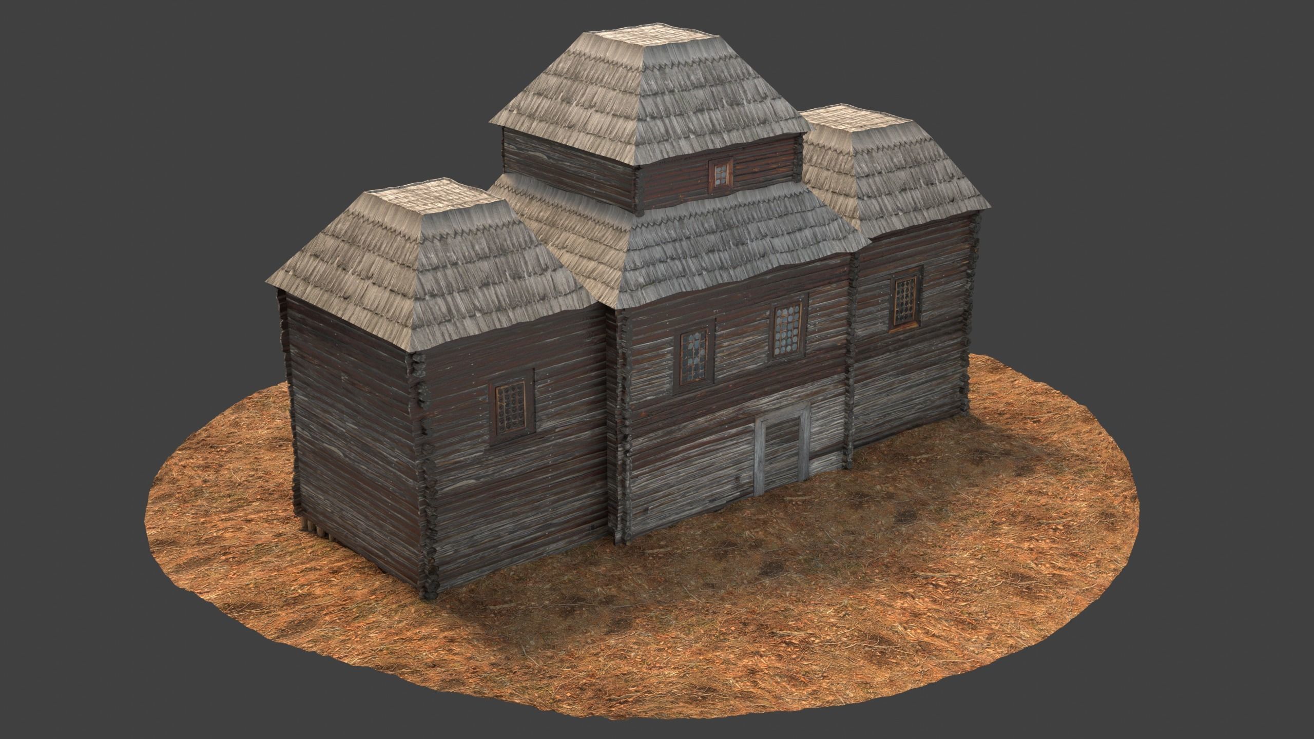 Medieval House Low-poly 3D model_6