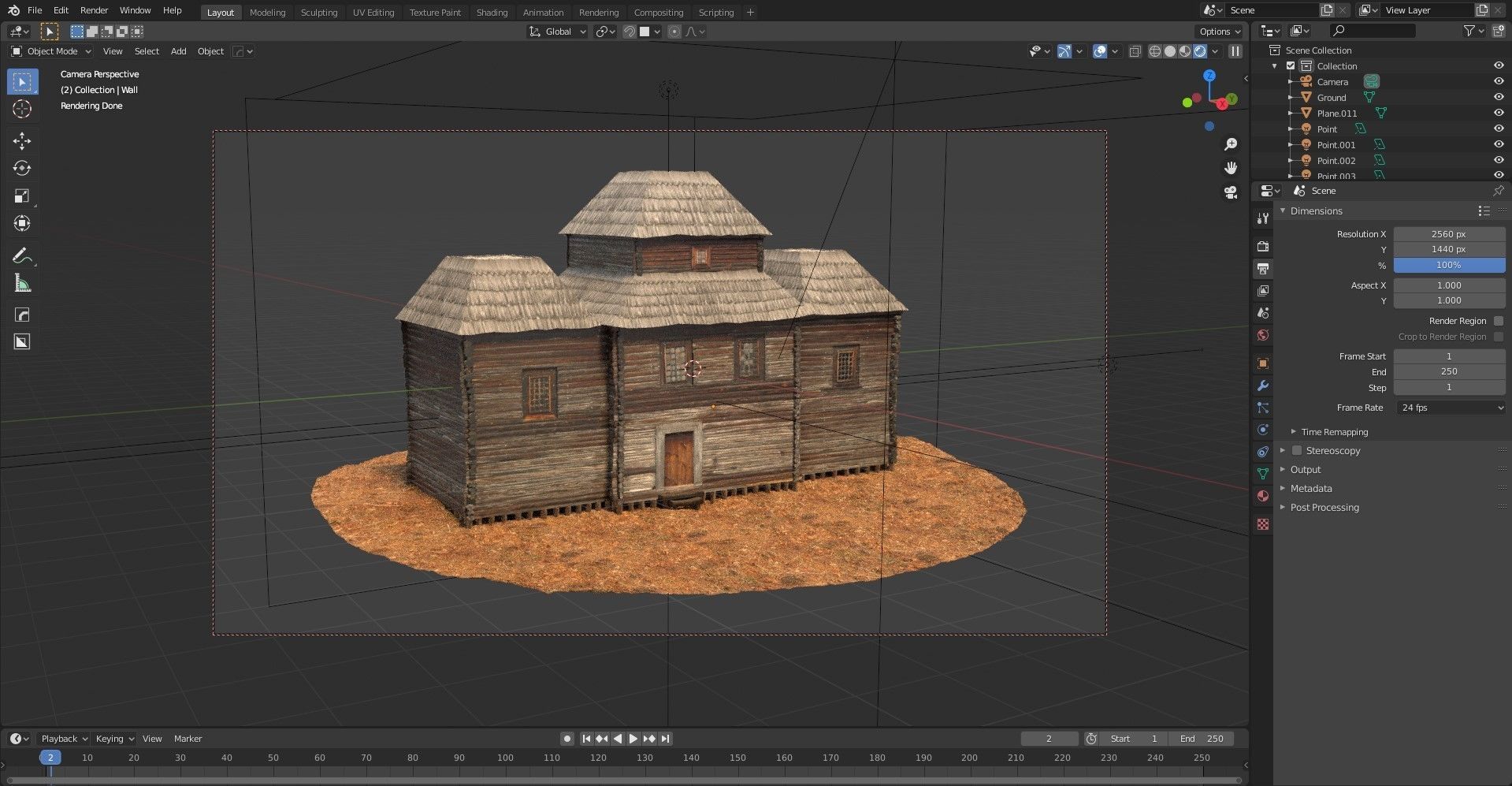 Medieval House Low-poly 3D model_14
