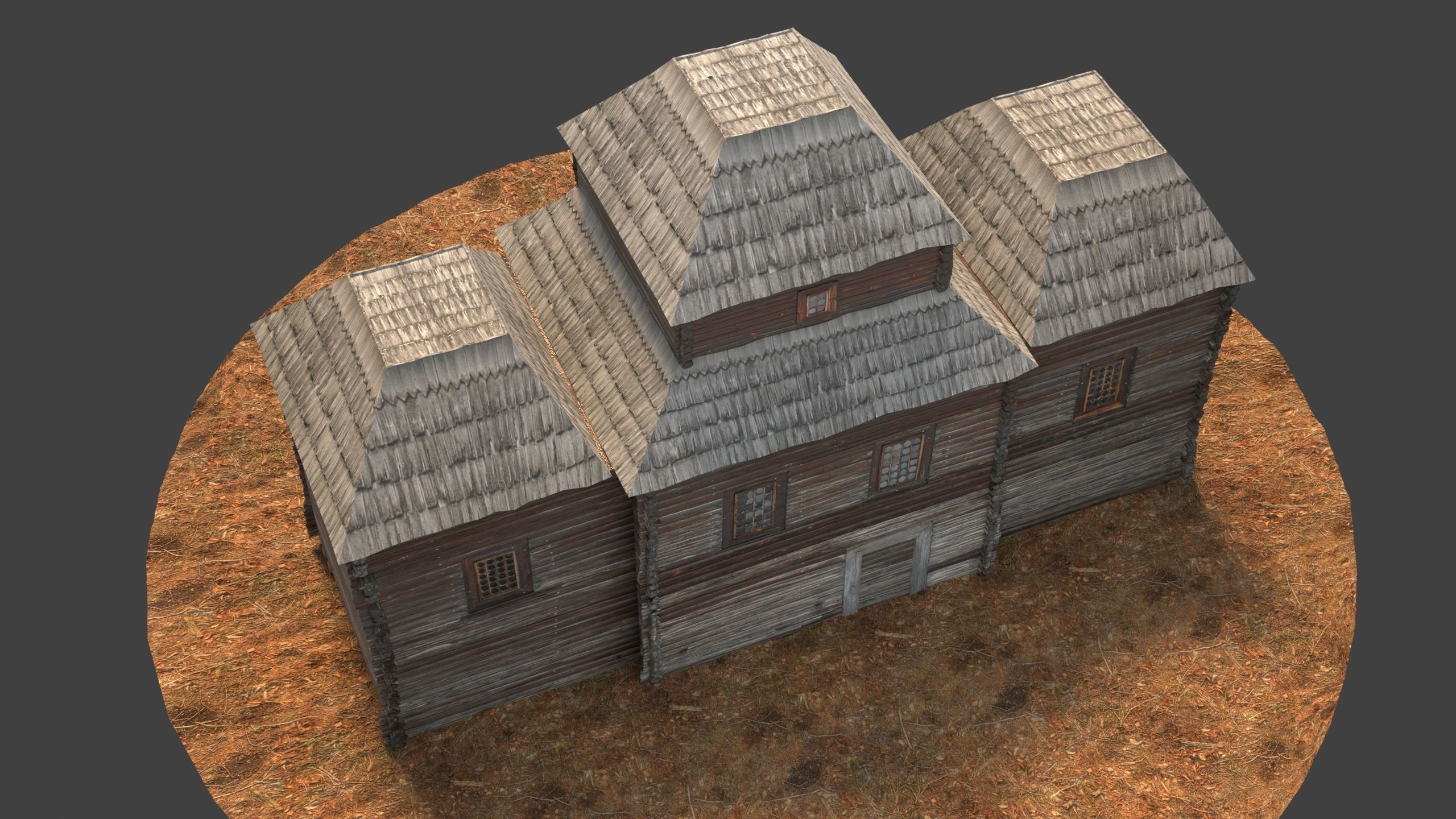 Medieval House Low-poly 3D model_9