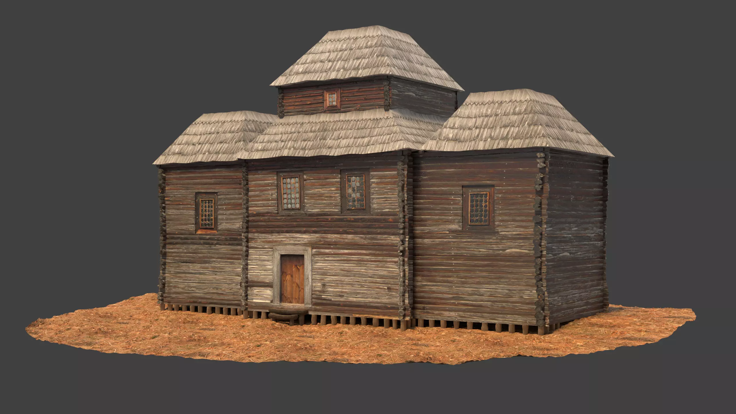 Medieval House Low-poly 3D model_0