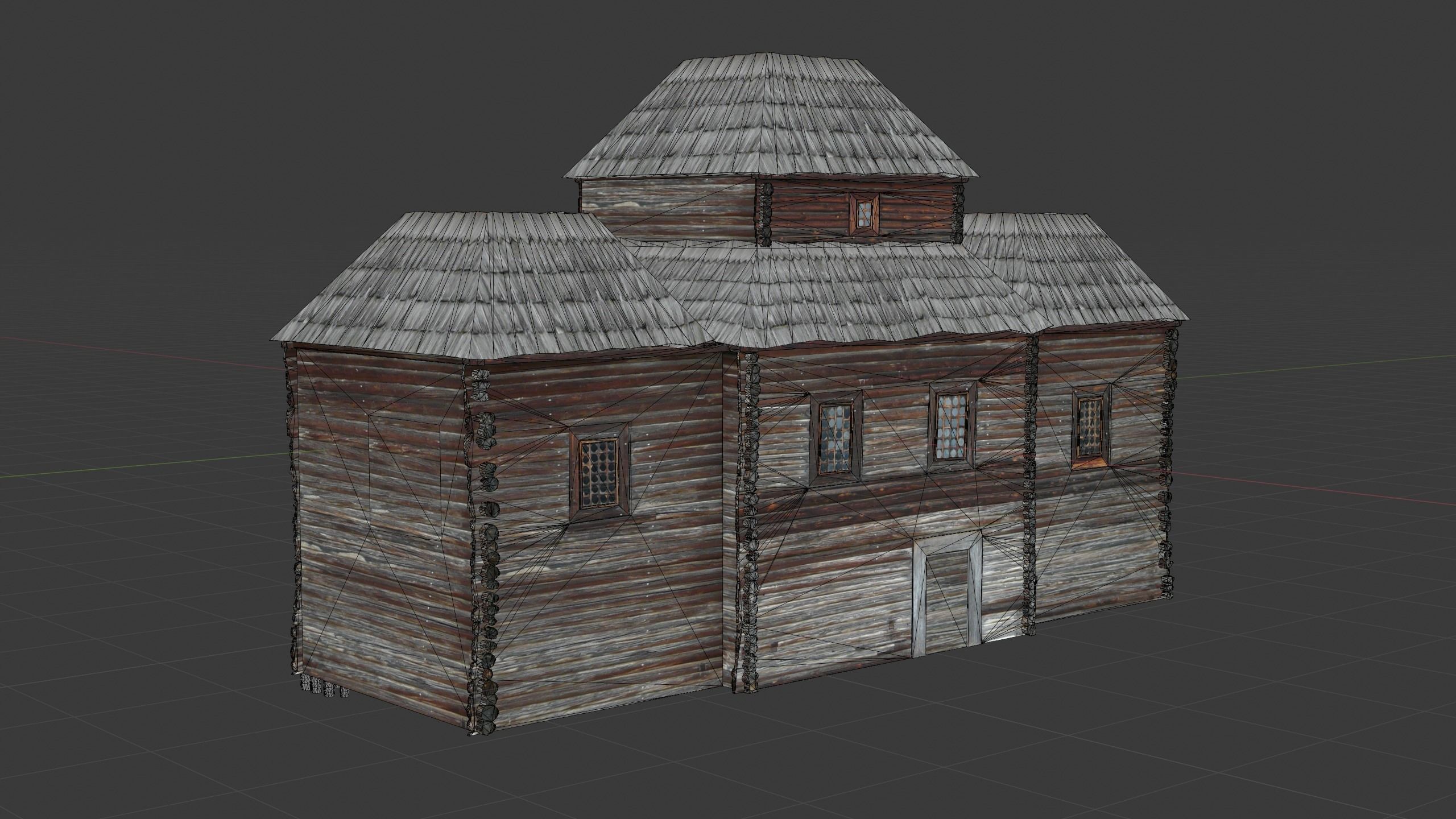 Medieval House Low-poly 3D model_12