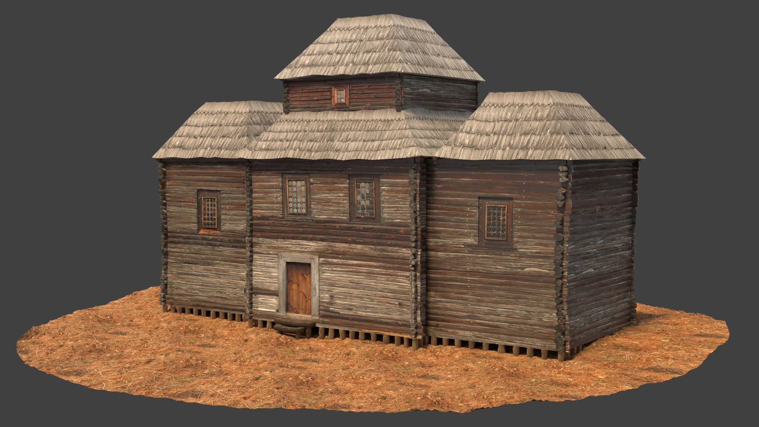 Medieval House Low-poly 3D model_2