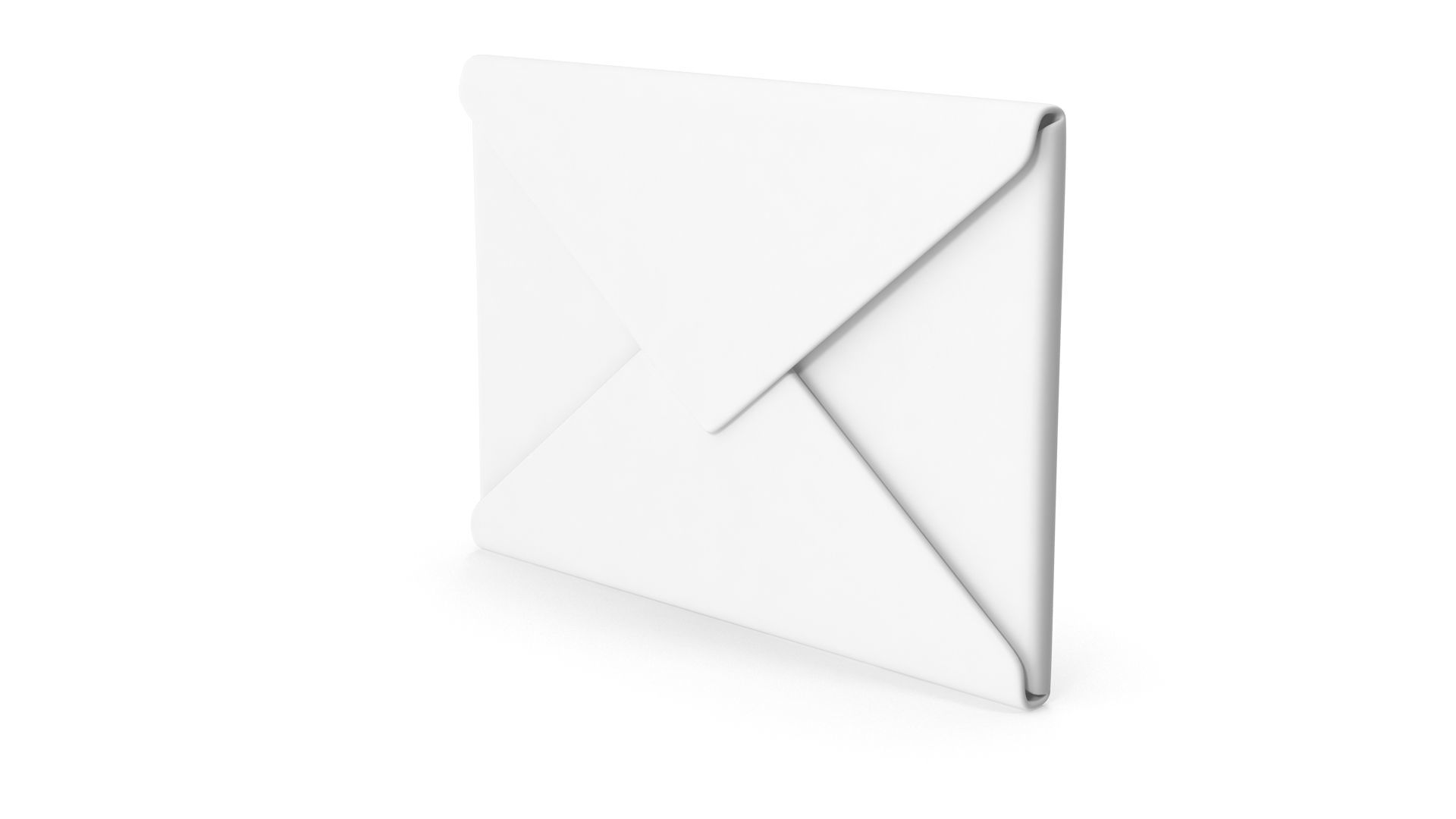 White Envelope - Closed Low-poly 3D model_2