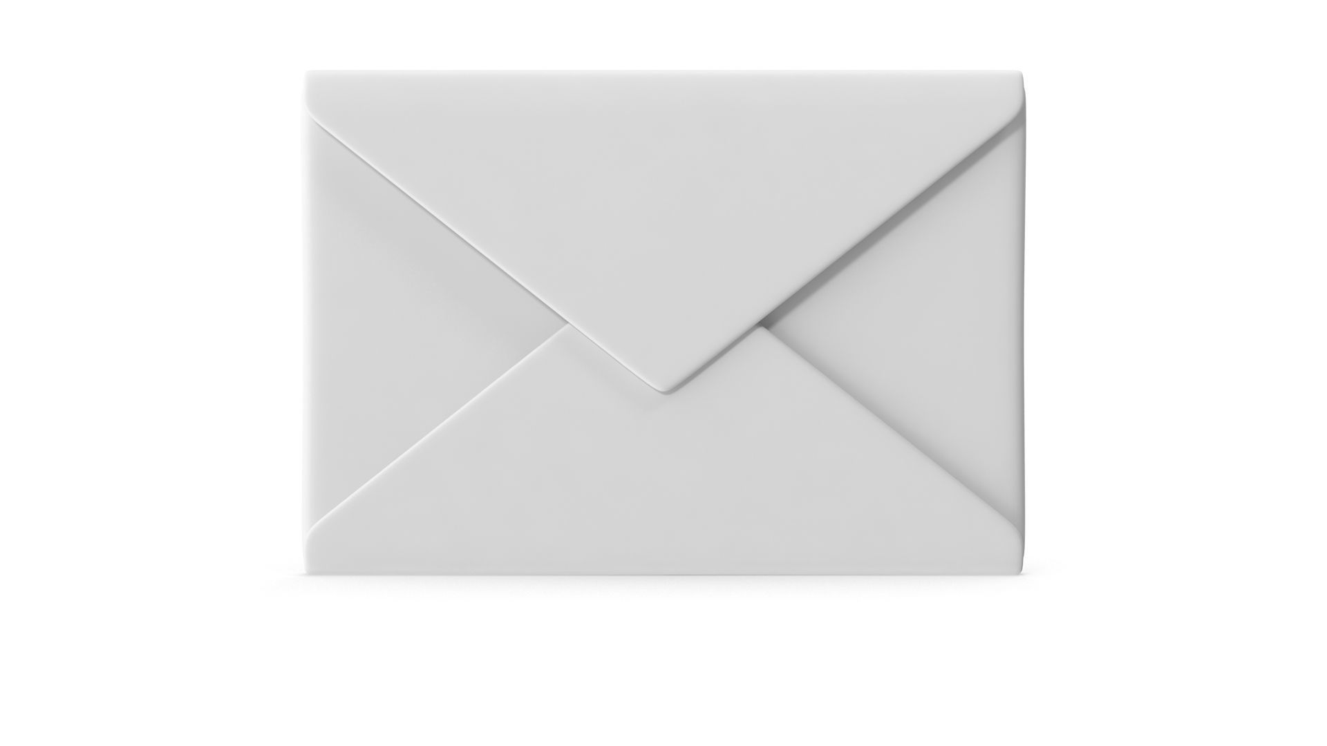 White Envelope - Closed Low-poly 3D model_1