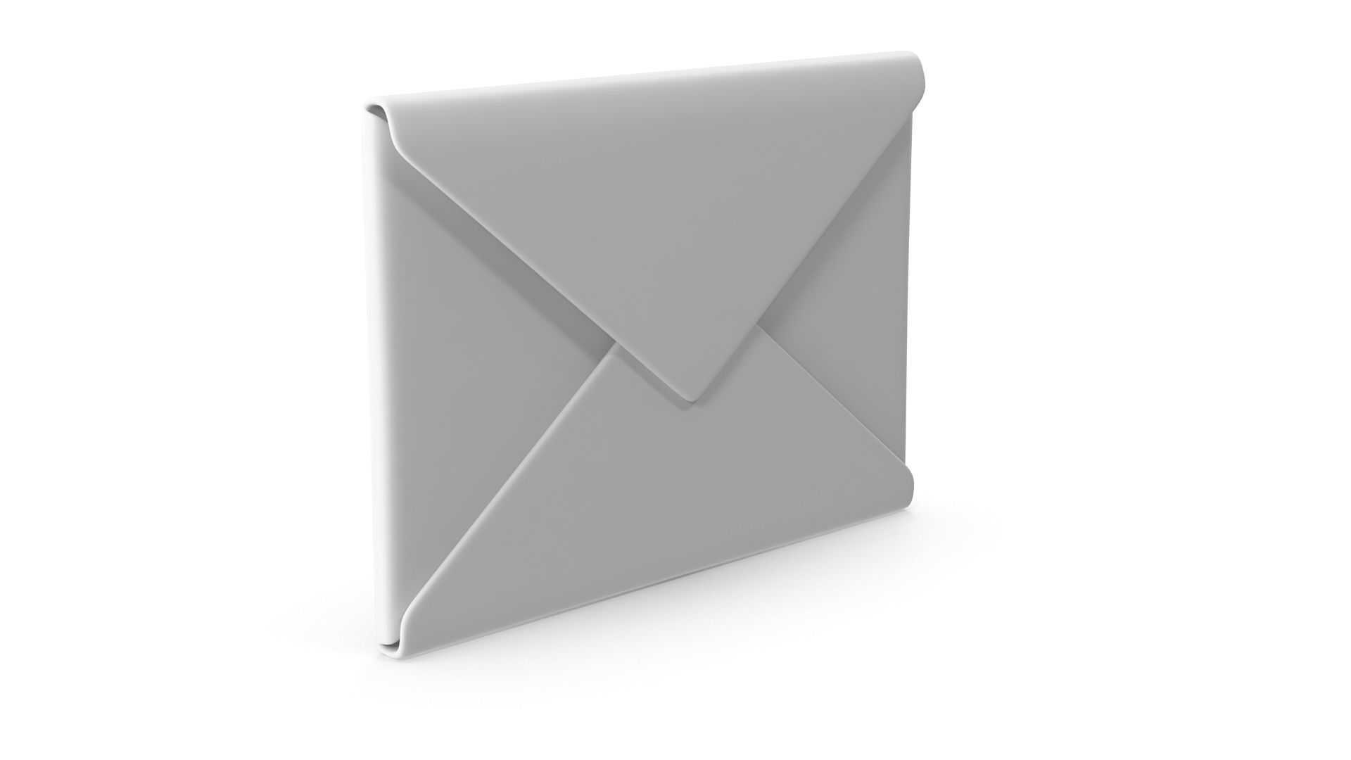 White Envelope - Closed Low-poly 3D model_3