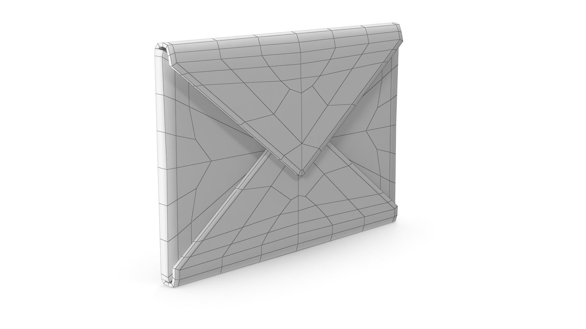 White Envelope - Closed Low-poly 3D model_6