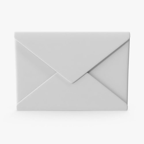 White Envelope - Closed Low-poly 3D model