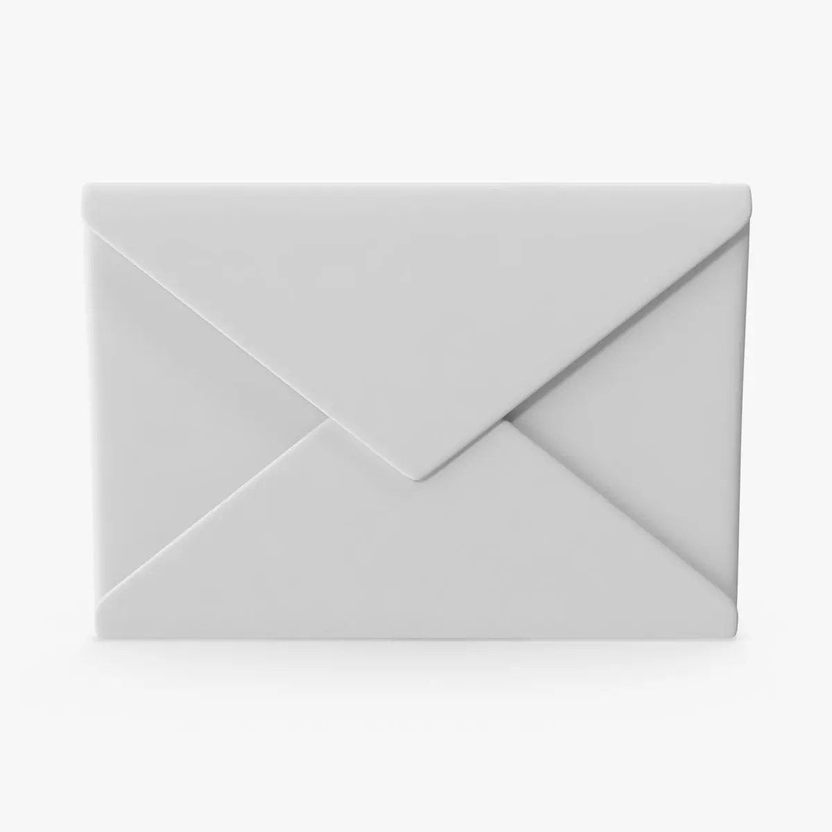 White Envelope - Closed Low-poly 3D model_0