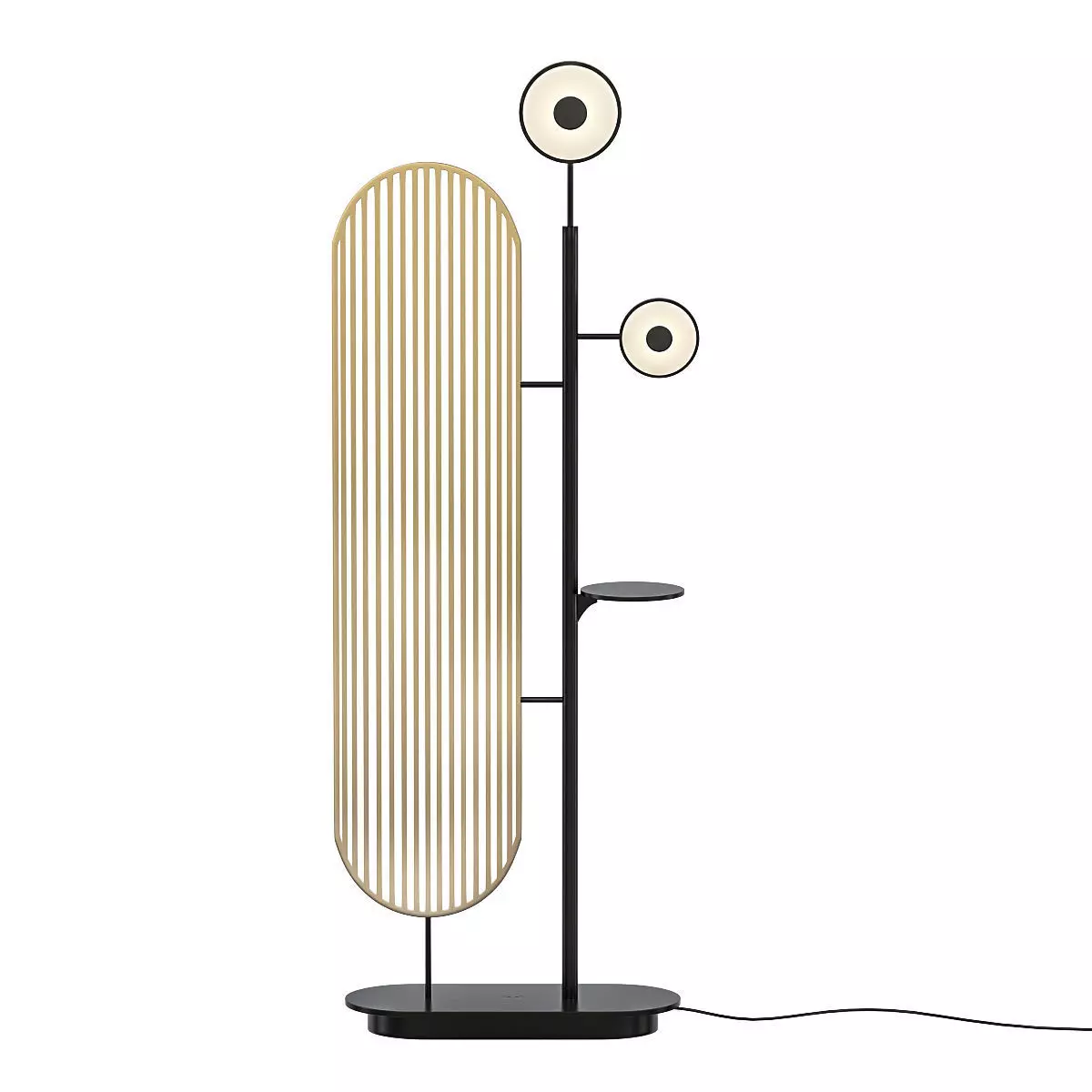 HELMA floor lamp with base and two circular lights 3D model