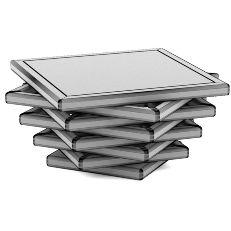 wooden coffee table  Low-poly 3D model_5