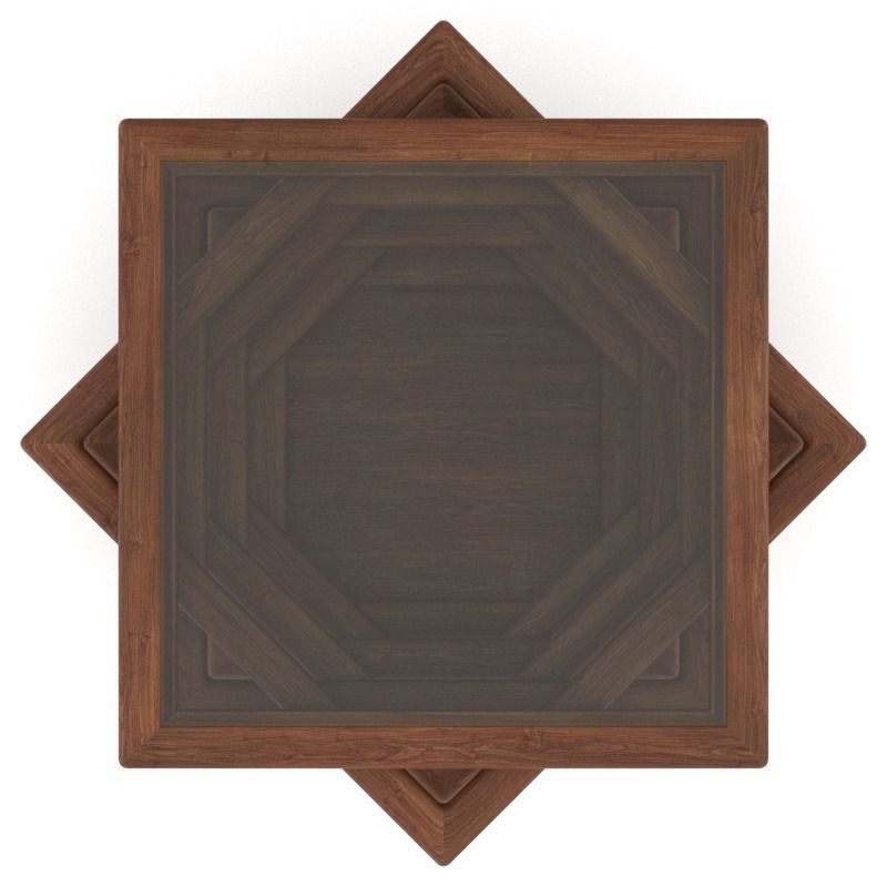 wooden coffee table  Low-poly 3D model_3