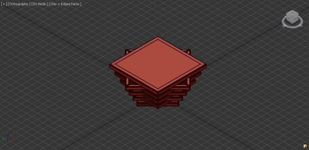 wooden coffee table  Low-poly 3D model_9