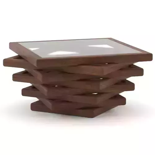 wooden coffee table  Low-poly 3D model