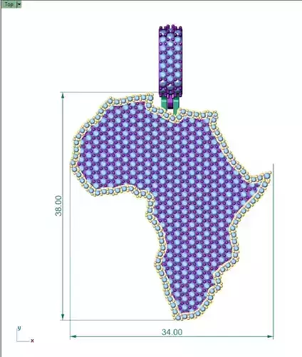 Africa Country Pendant With Round Diamond