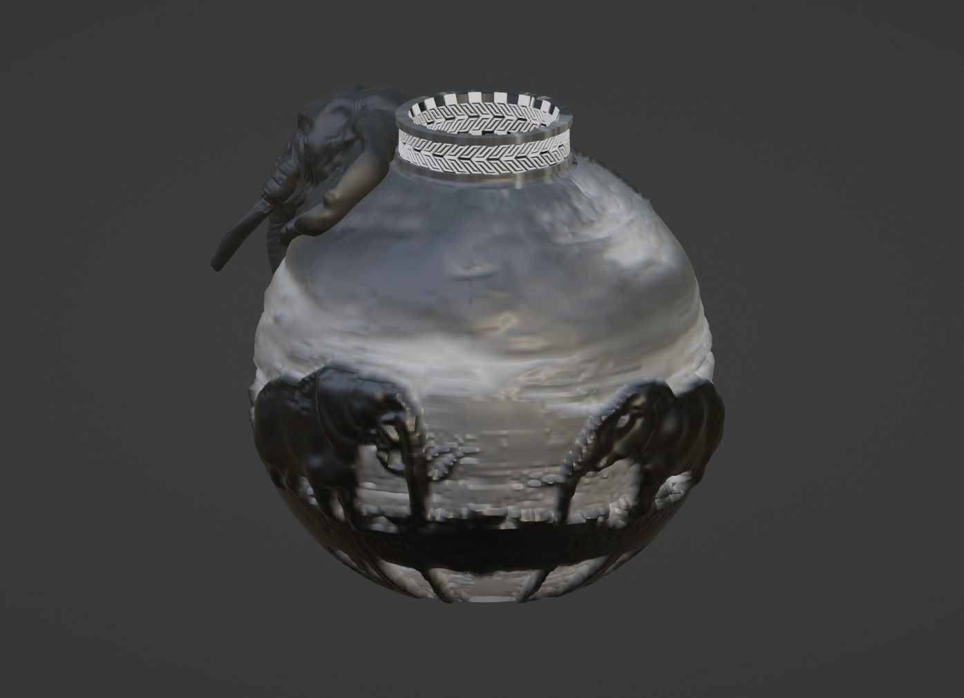 Elephant vase design 3D print model_1