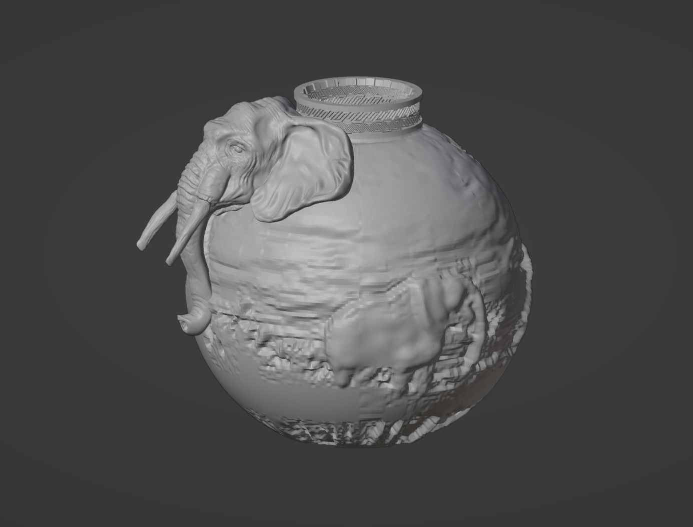 Elephant vase design 3D print model_6