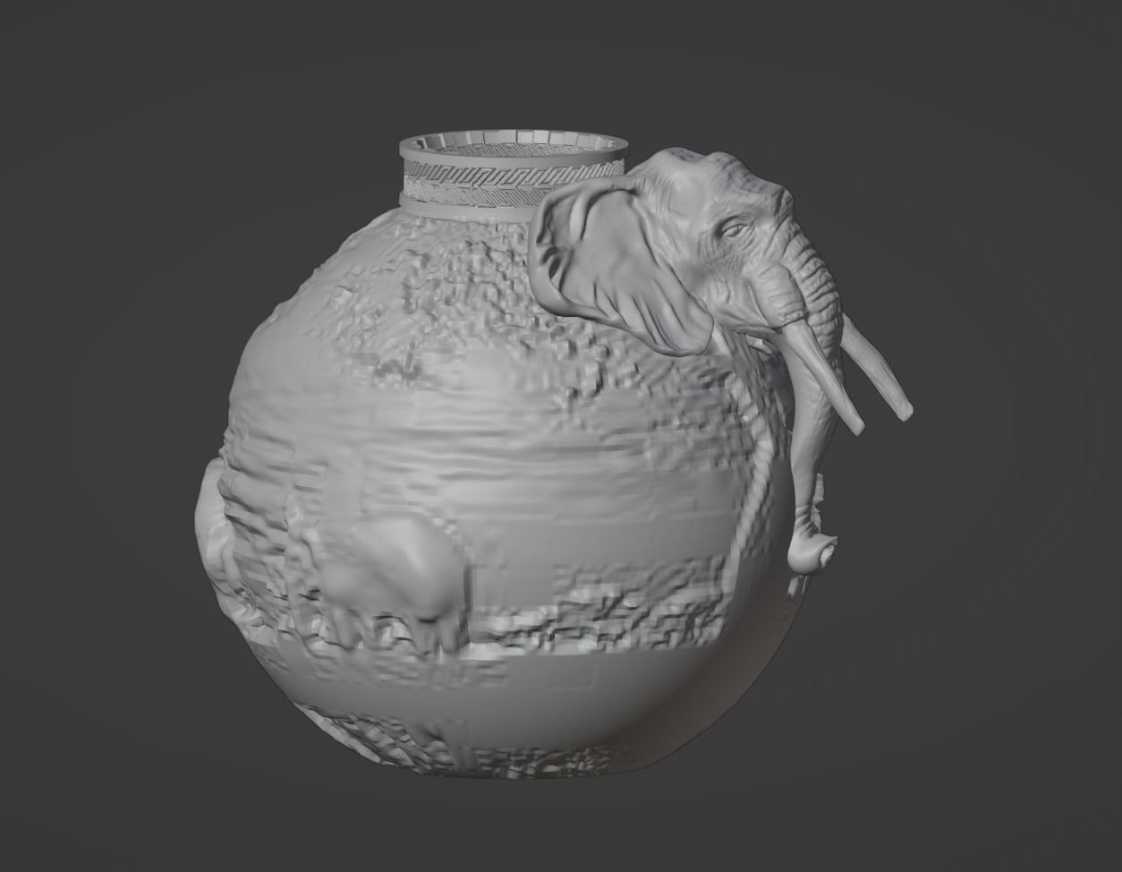 Elephant vase design 3D print model_7