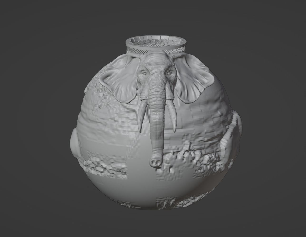 Elephant vase design 3D print model_5