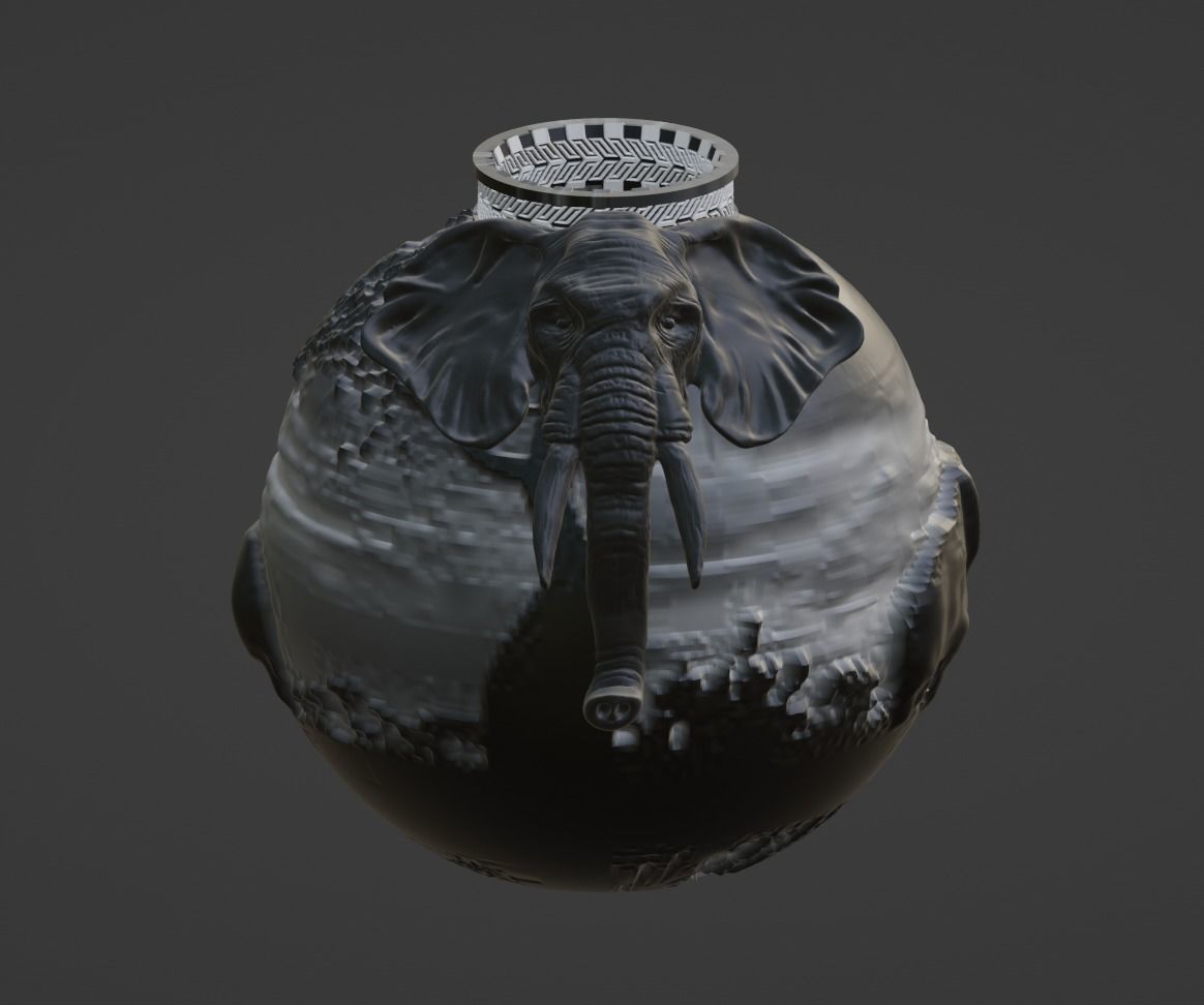 Elephant vase design 3D print model_4