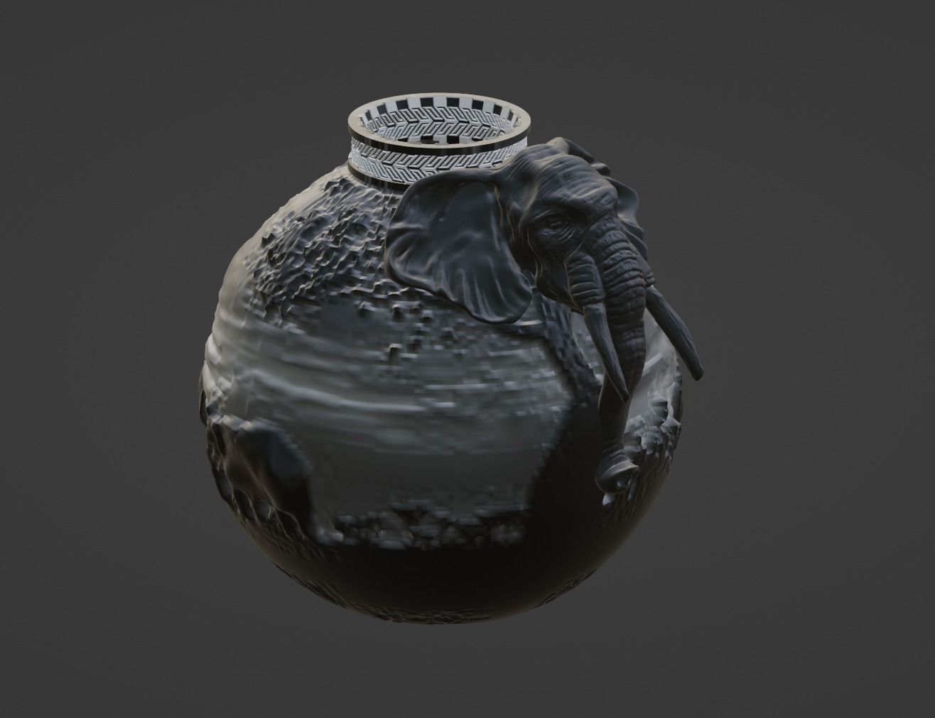 Elephant vase design 3D print model_3
