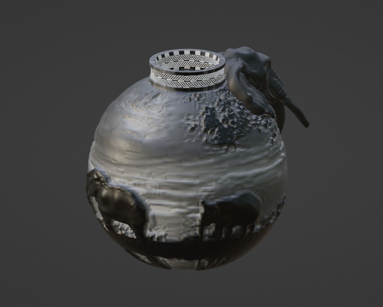 Elephant vase design 3D print model_2