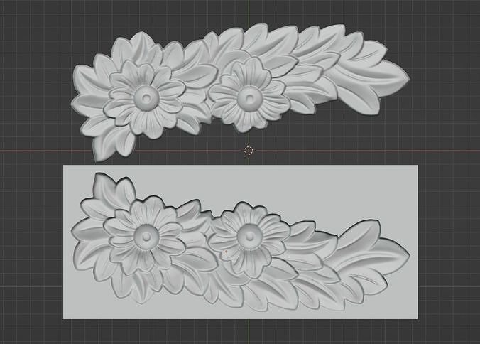 flowers and leaves relief-mold for 3D print and CNC  3D print model