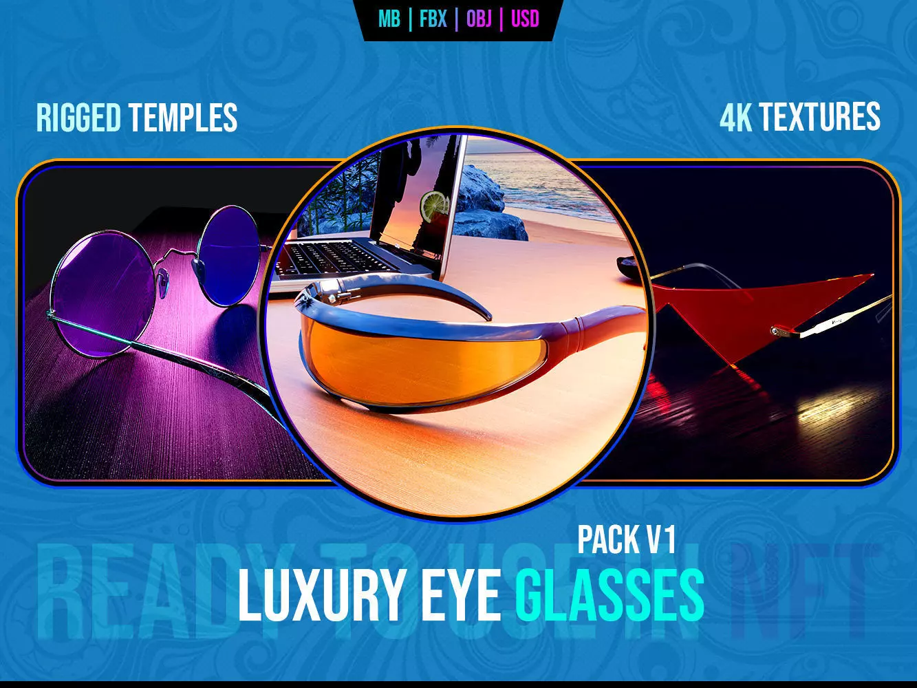 Luxury Eye Glasses Pack V1 3D Model Collection_0