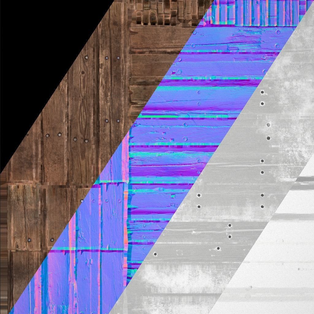 Medieval Fortress Gate with  Wooden Wall Low-poly 3D model_23