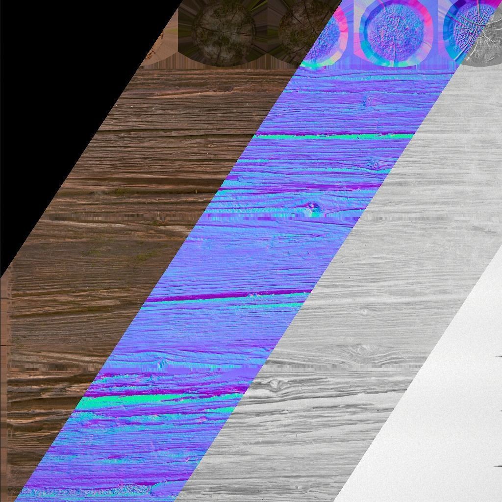 Medieval Fortress Gate with  Wooden Wall Low-poly 3D model_20