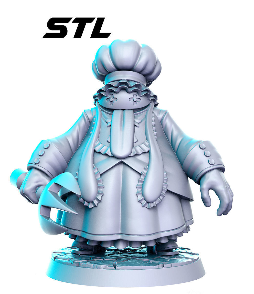 Quina Quen Final Fantasy 32mm Pre-supported 3D print model_1