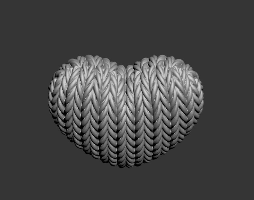Knitted Heart 3D print model_4