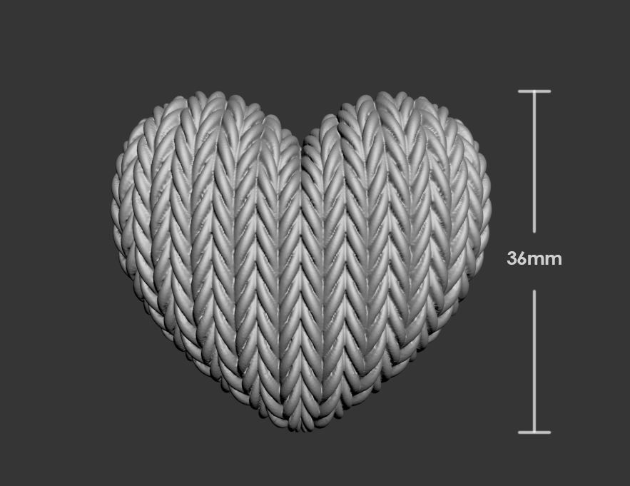 Knitted Heart 3D print model_3