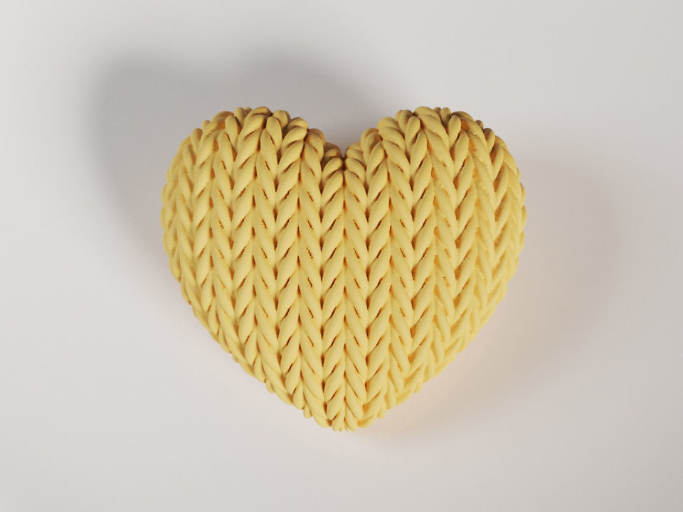 Knitted Heart 3D print model_2