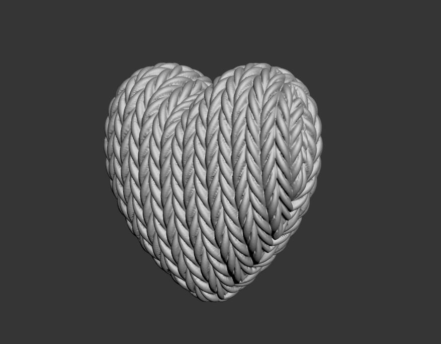 Knitted Heart 3D print model_9