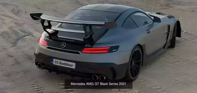 dodge-Mercedes-tunnel mercedes amg sports car in desert 3D Model Collection