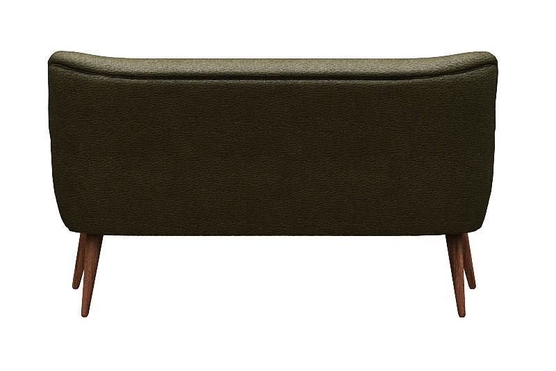 Sofa chair green leather and wood Low-poly 3D model_5