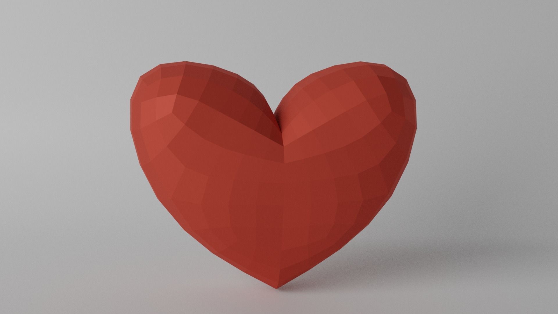 Red Heart Low-poly 3D model_8