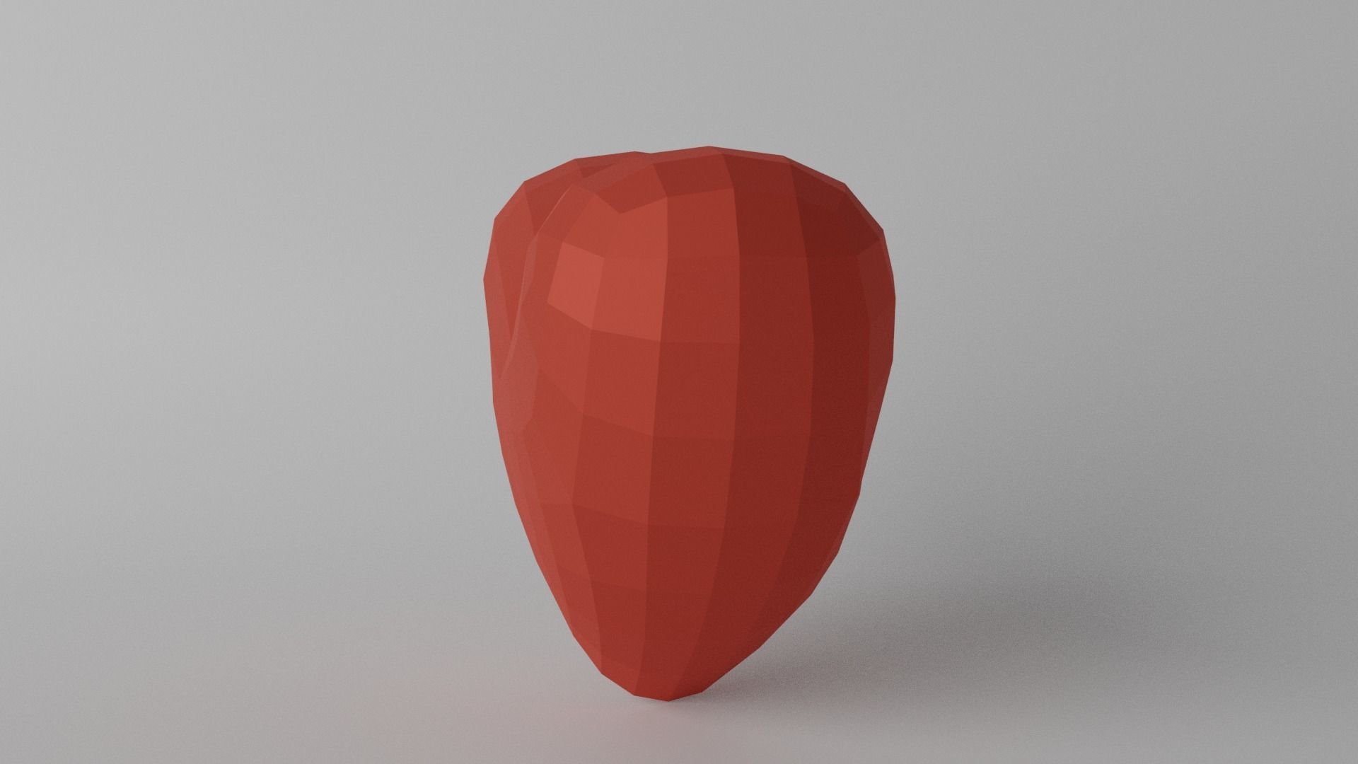 Red Heart Low-poly 3D model_3