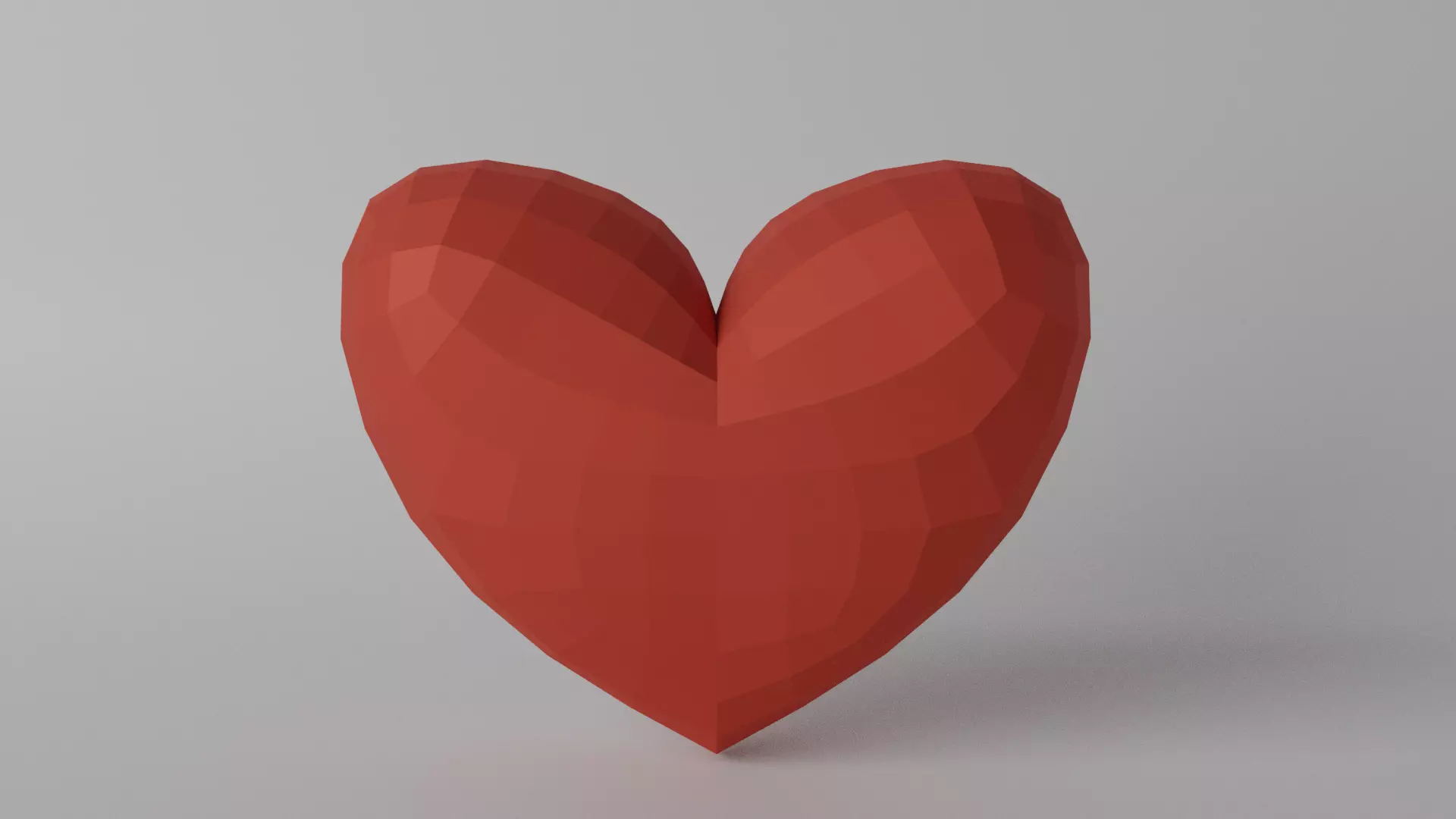 Red Heart Low-poly 3D model_0