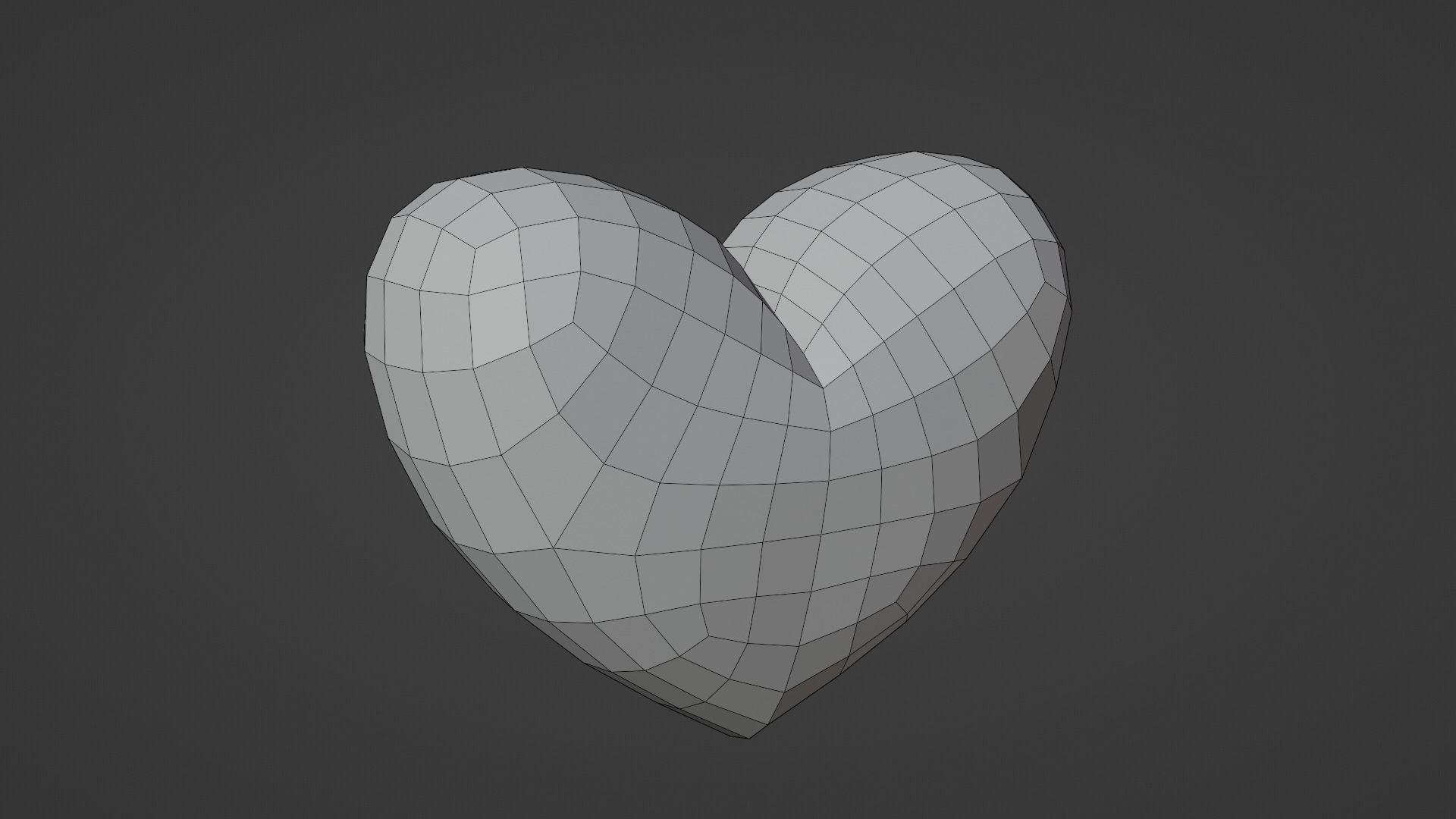 Red Heart Low-poly 3D model_4