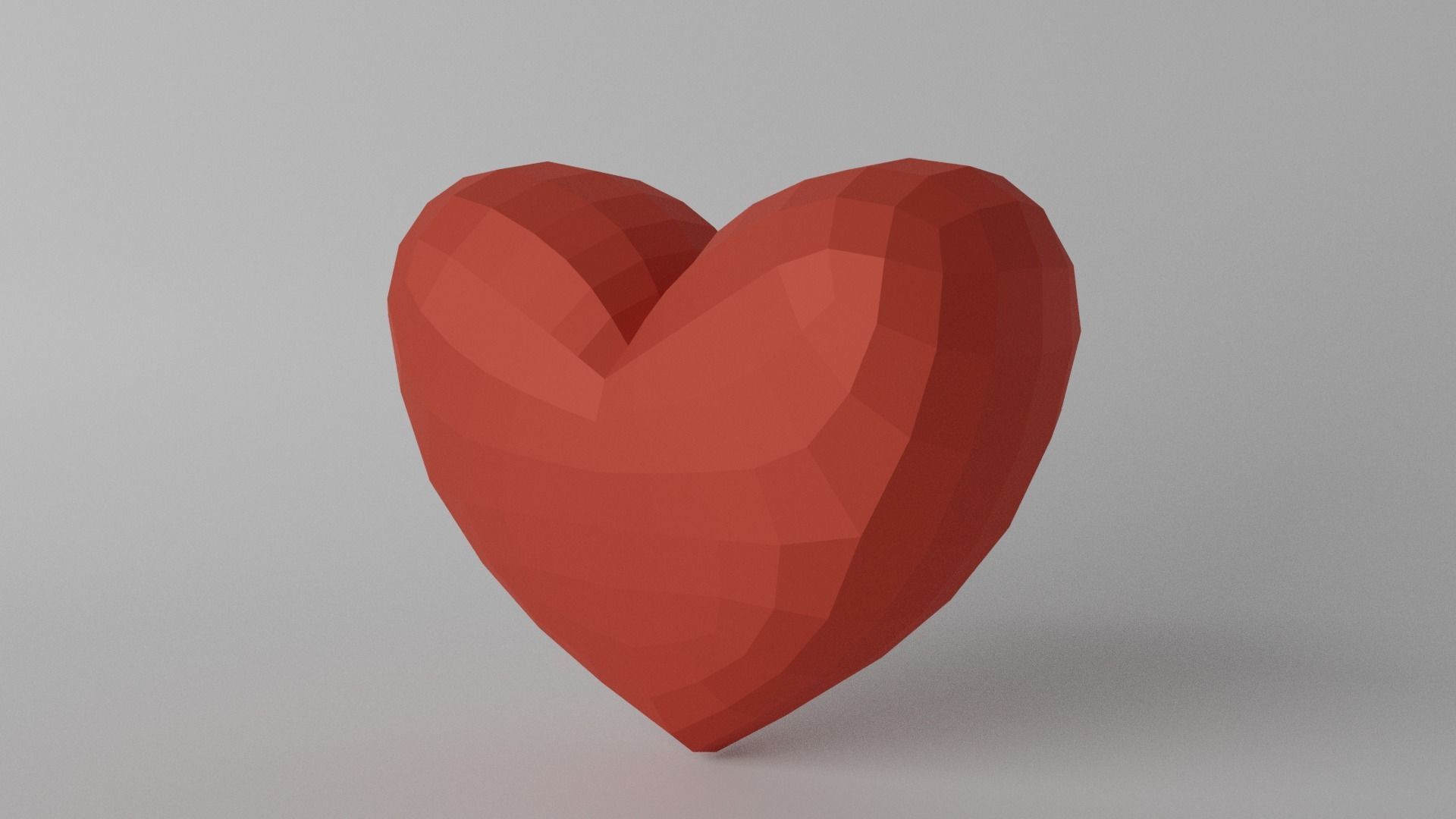 Red Heart Low-poly 3D model_2